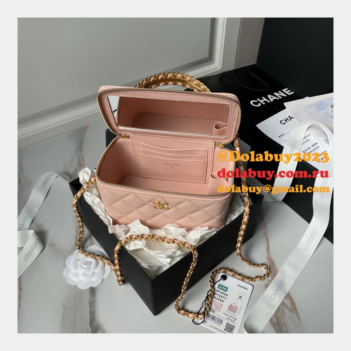 Wholesale AP4064 Gold Buckle Shoulder Vanity Copy Bag