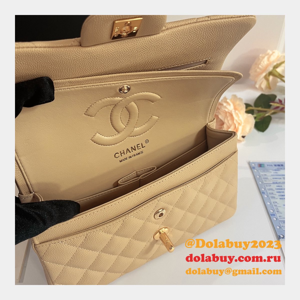 7 Star CC Small Flap Caviar Leather CF 23cm Bag