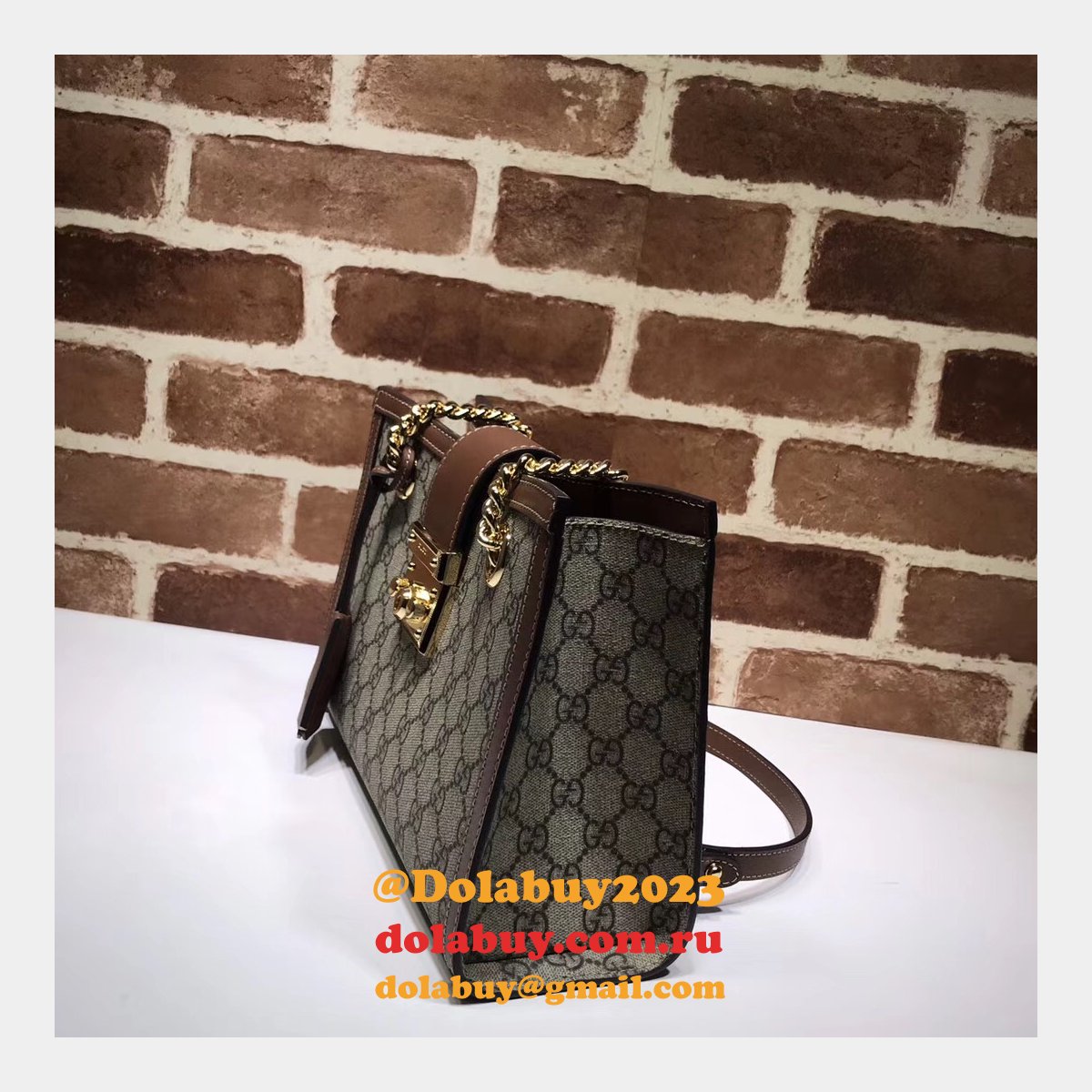 uk G*u*i replica gg supreme padlock small shoulder 498156 bag