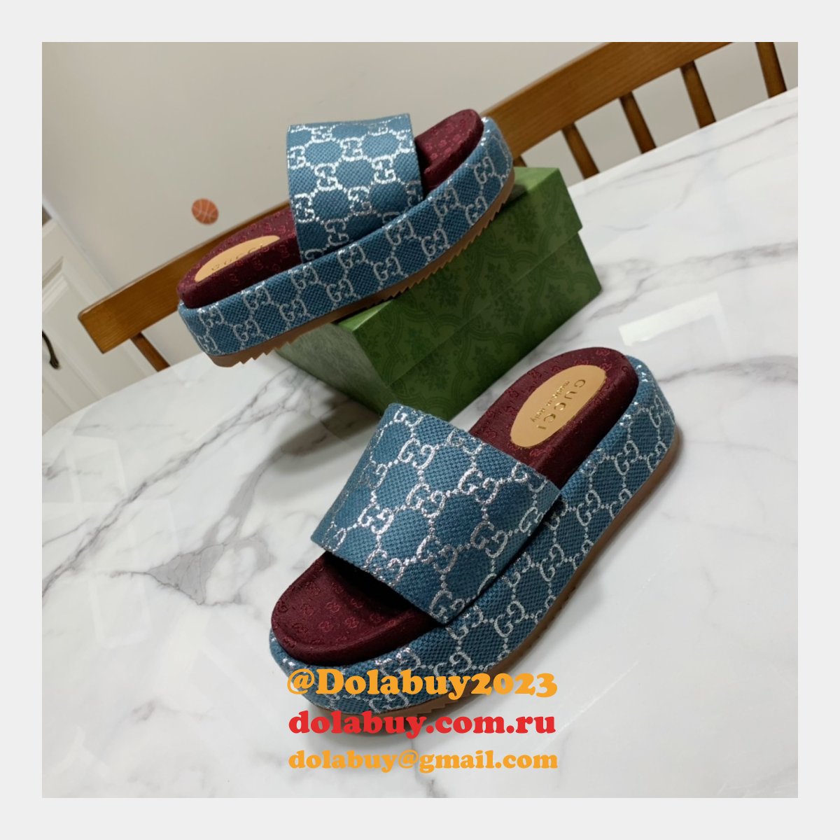 canvas slippers replica G*u*i best high quality shoes