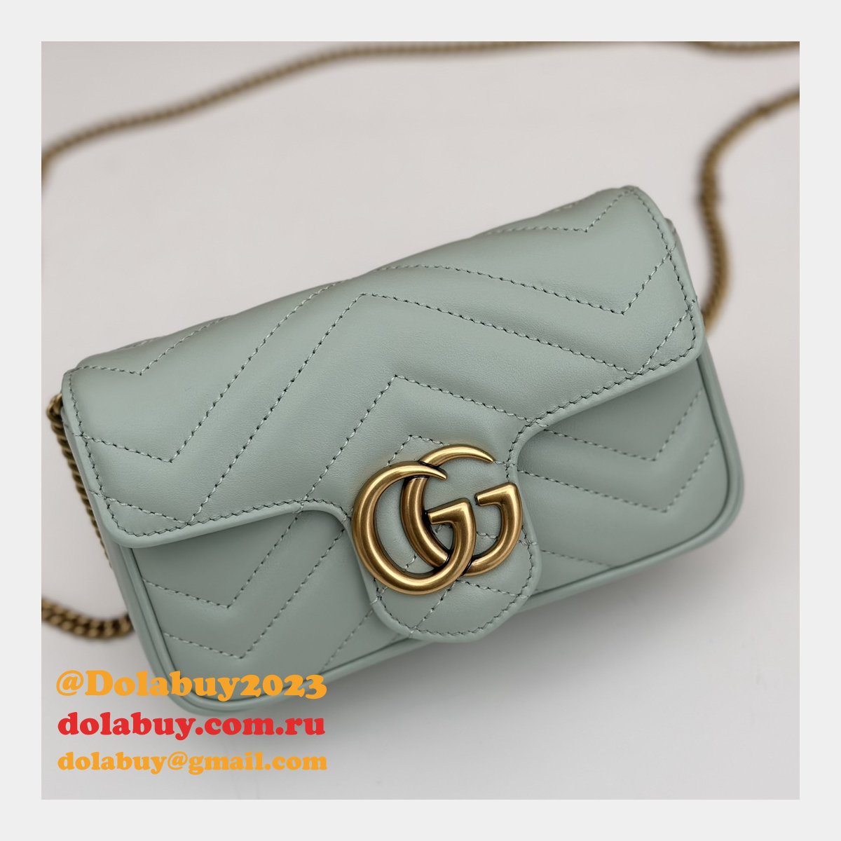 faux G*u*i matelassé shoulder gg marmont replica top bag