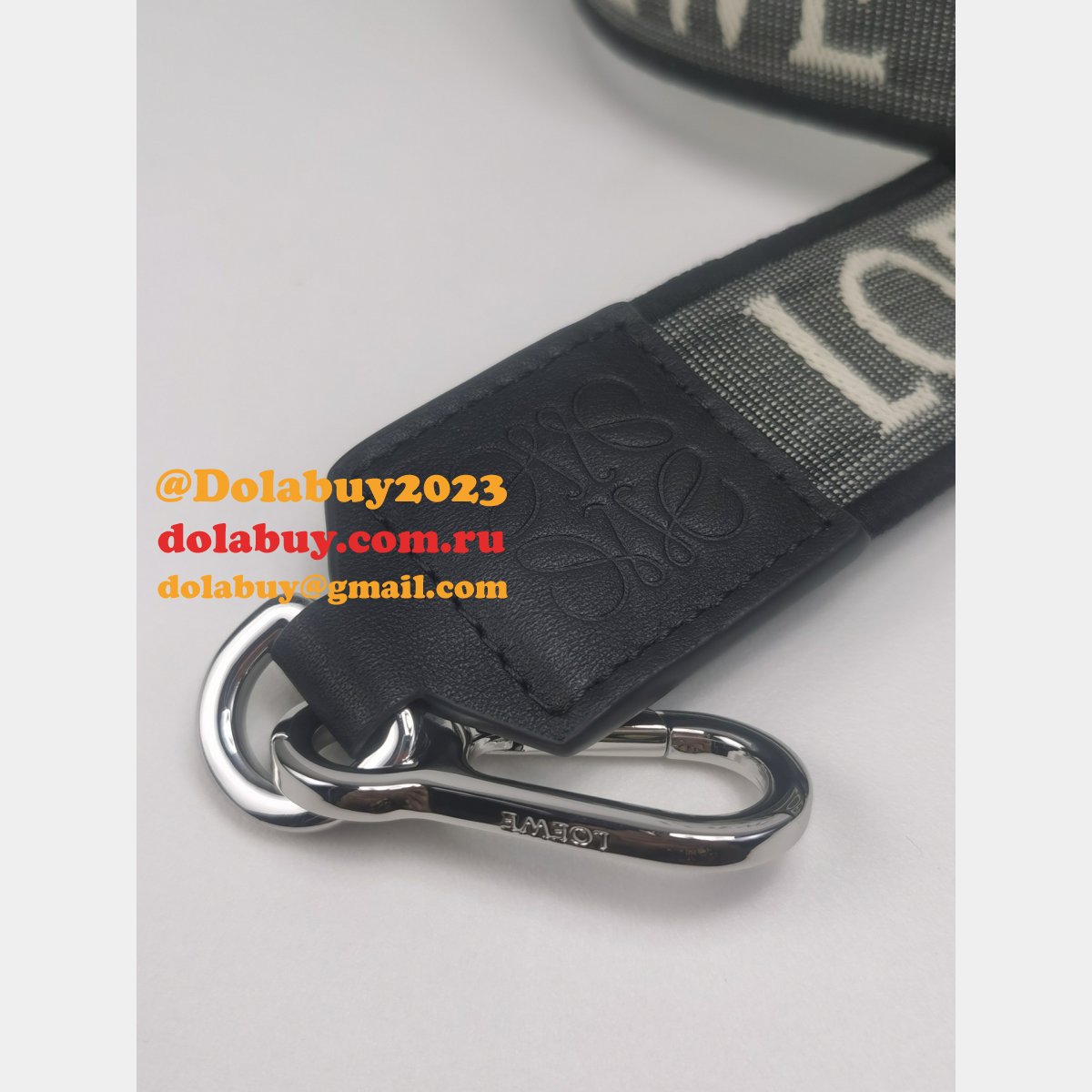 Best Loewe Anagram double-sided embroidered shoulder strap