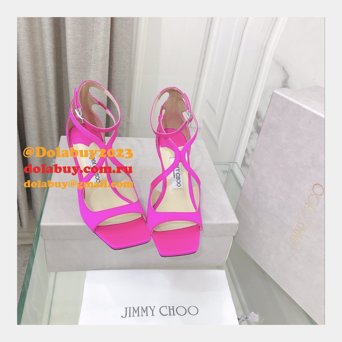 Azia 110 Patent Leather Sandal Knockoff Jimmy Choo Heel: 8.5 cm Shoes