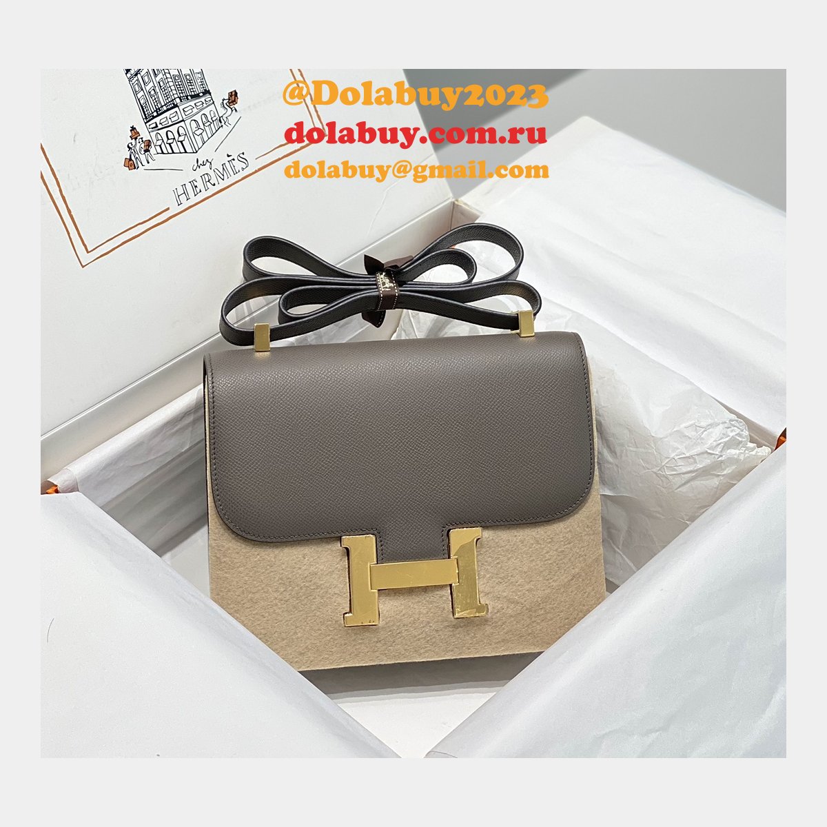 News Best Replica Hermes Mirror Single Compartment 23CM Epsom Bags
