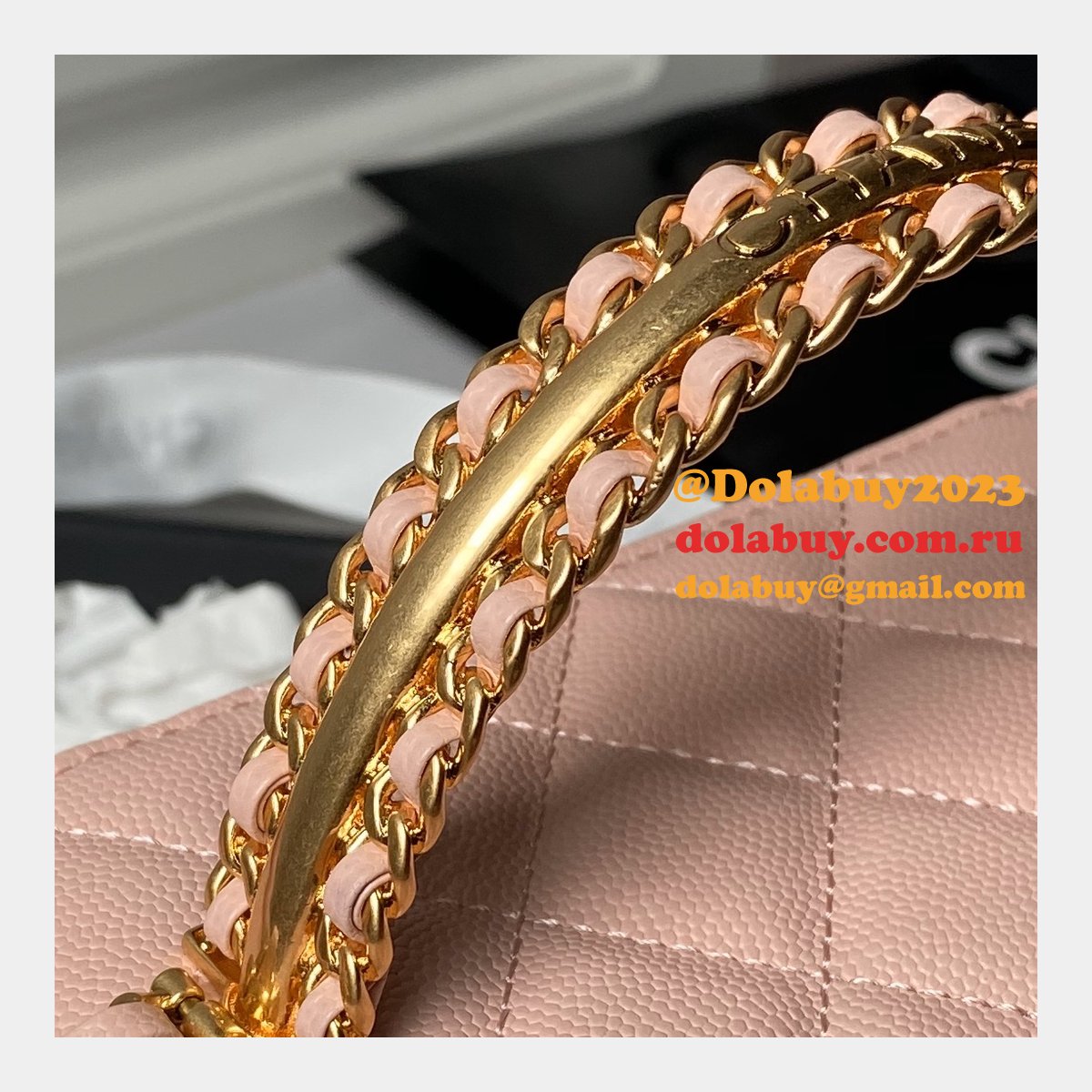 Wholesale AP4064 Gold Buckle Shoulder Vanity Copy Bag