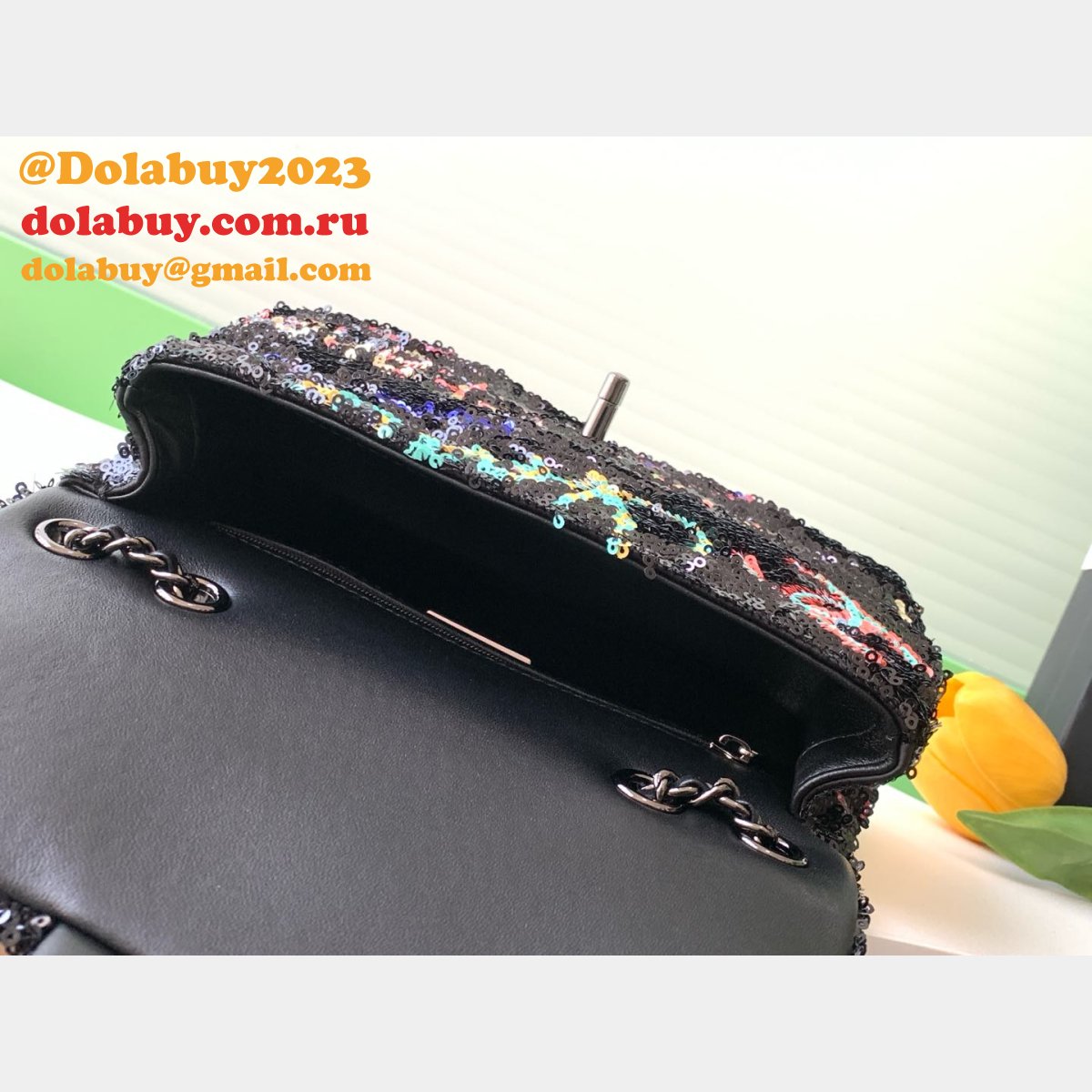 Perfect AAA+ Top Quality AS4561/AS4418 Flap Sequins Bag