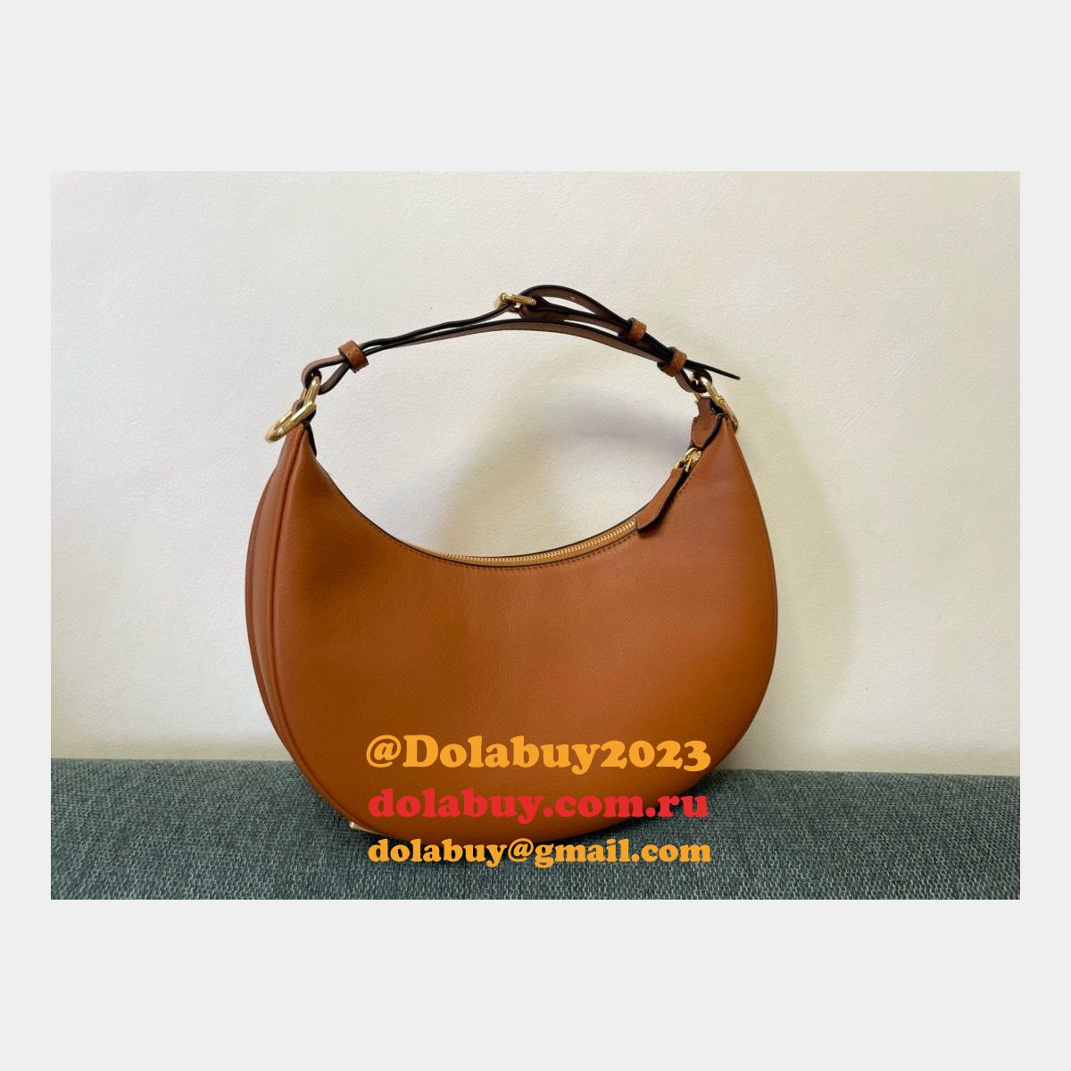best F**di F**digraphy leather shoulder hobo bag