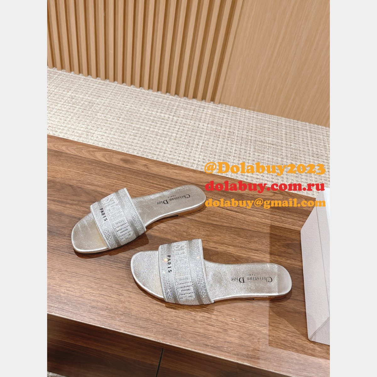 Designer DIOR FLAT SLIPPER DWAY SLIDE Duplicate