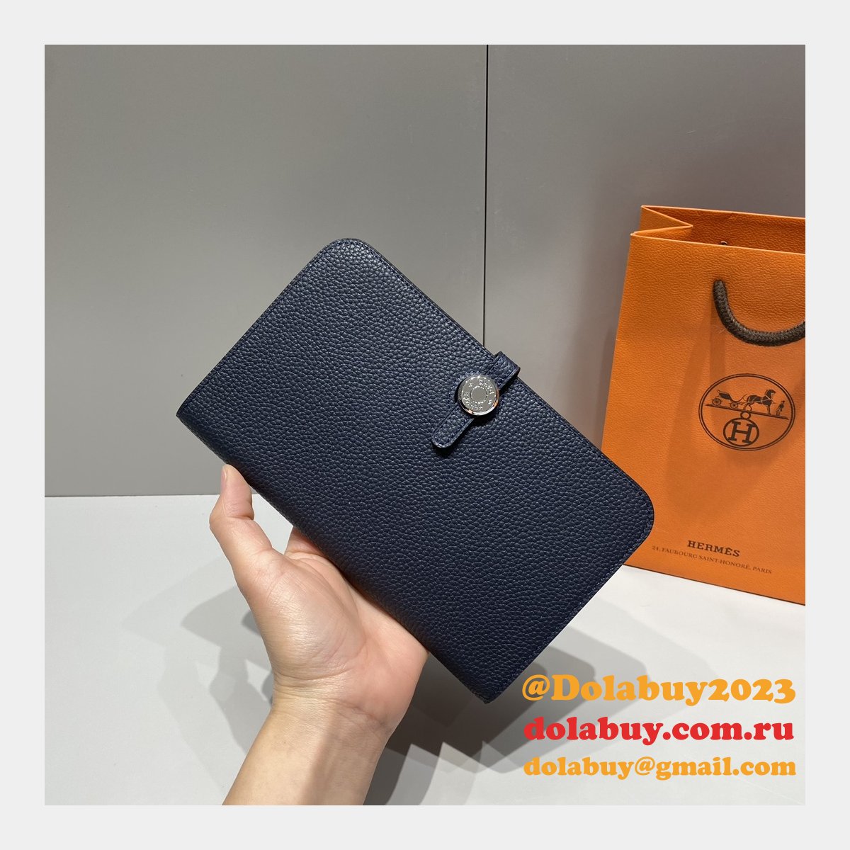 Luxury 1:1 Mirror Hermes Togo Passport Holder