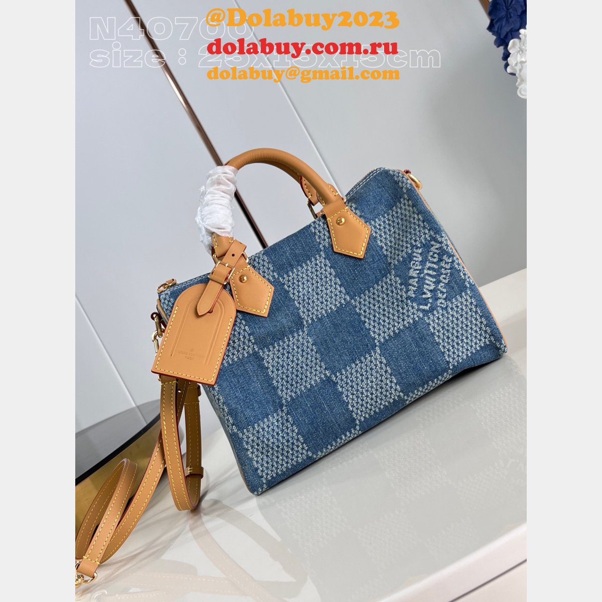 LVS Replica Prefall 2024 Louis Vuitton Damier Denim 3D N40700 Bag