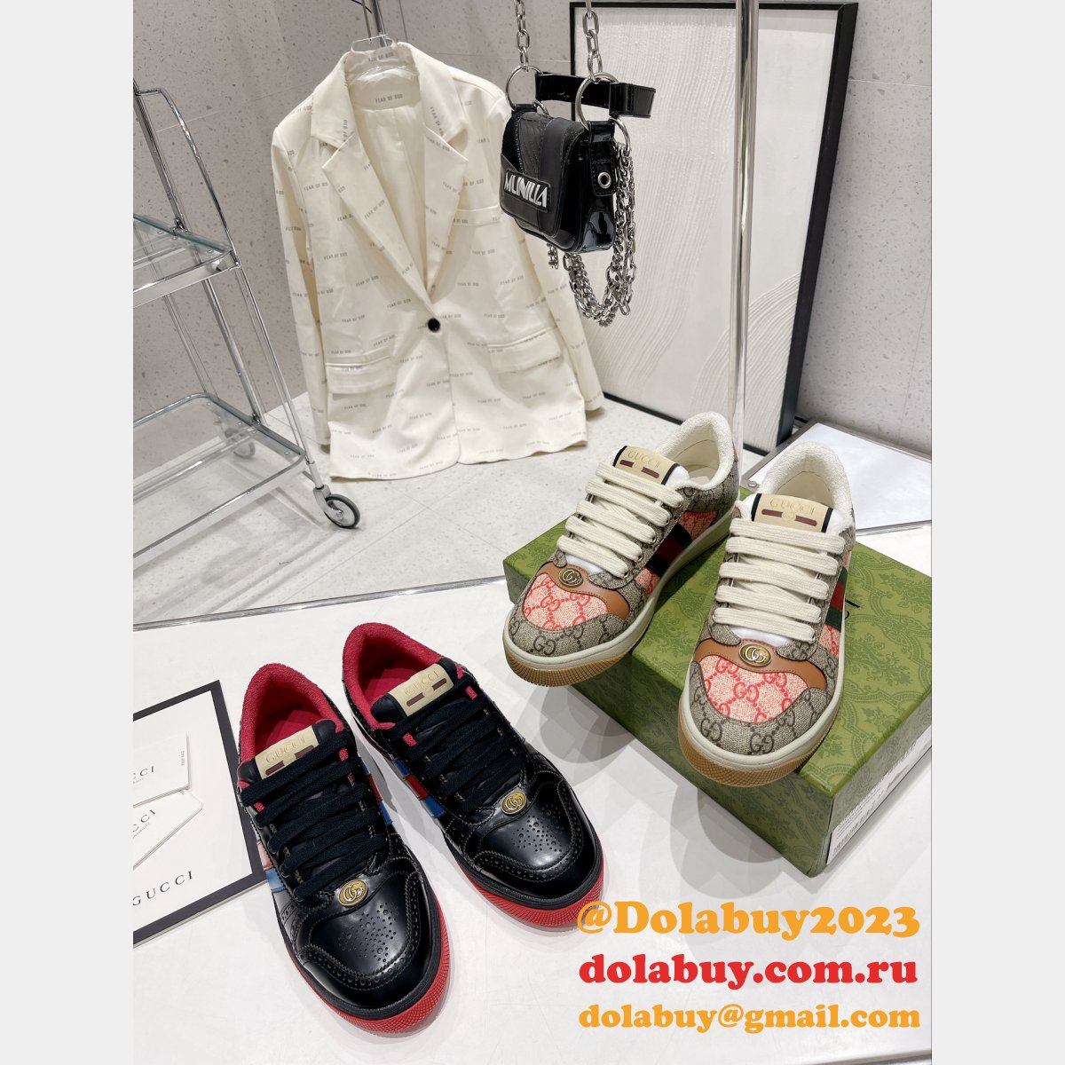 G*u*i dirty embroidery cowhide shoes replica shop