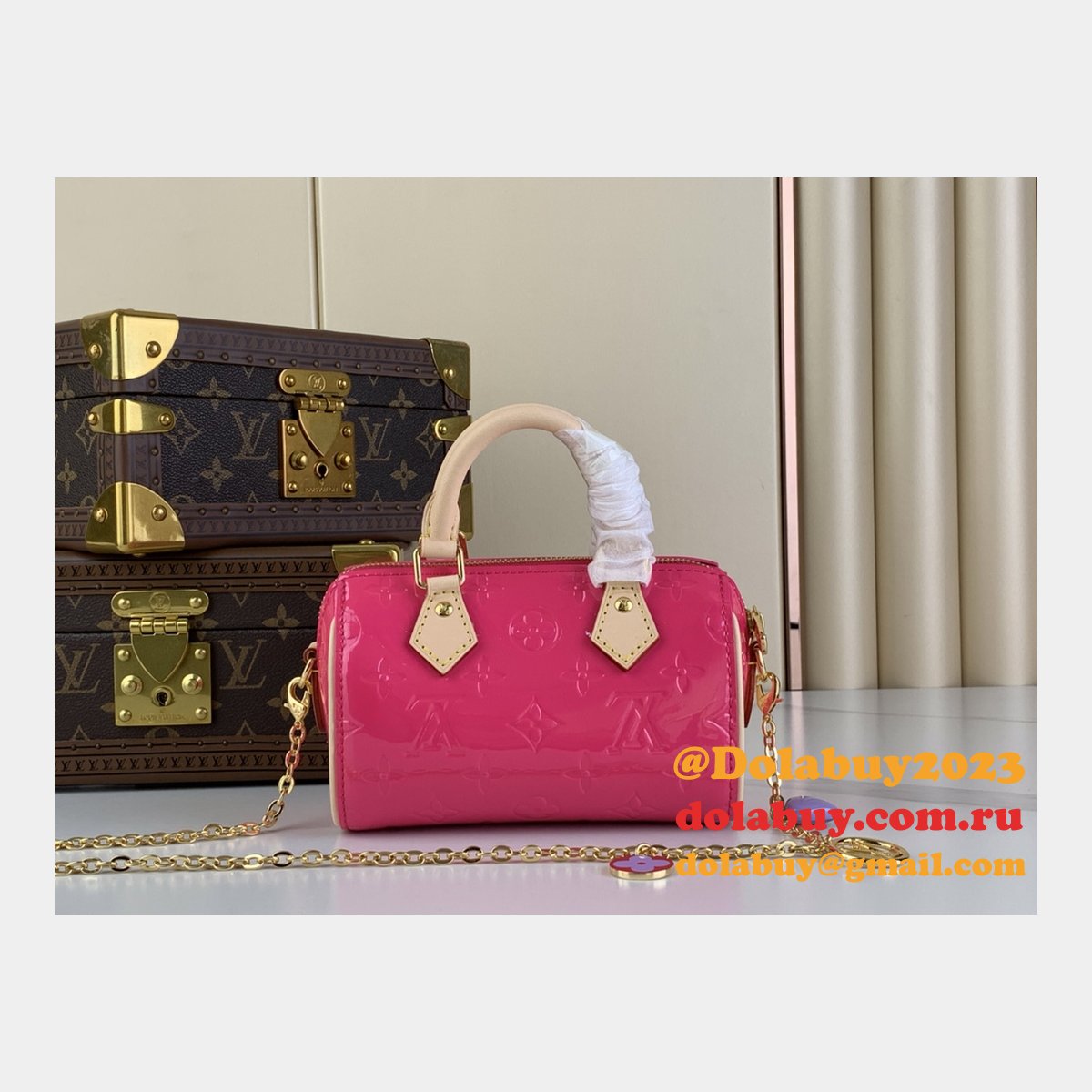 Nano Speedy M83273/M83000 Vernis Patent Louis Vuitton Replica Bag