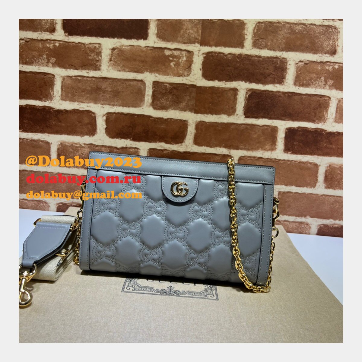 1:1 replica G*u*i 702200 gg matelassé leather shoulder bag designer bags