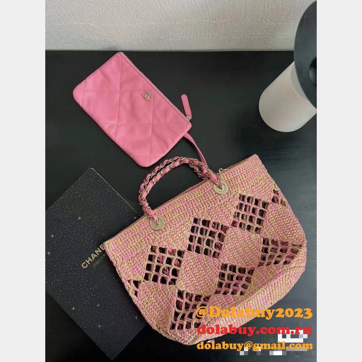 Where Can I Buy Replica Shopping Raffia Effect Braided AS4714 Bag