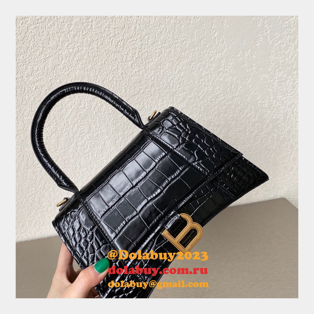 BEST BALENCIAGA KNOCK OFF CROCO HOURGLASS 19/23CM