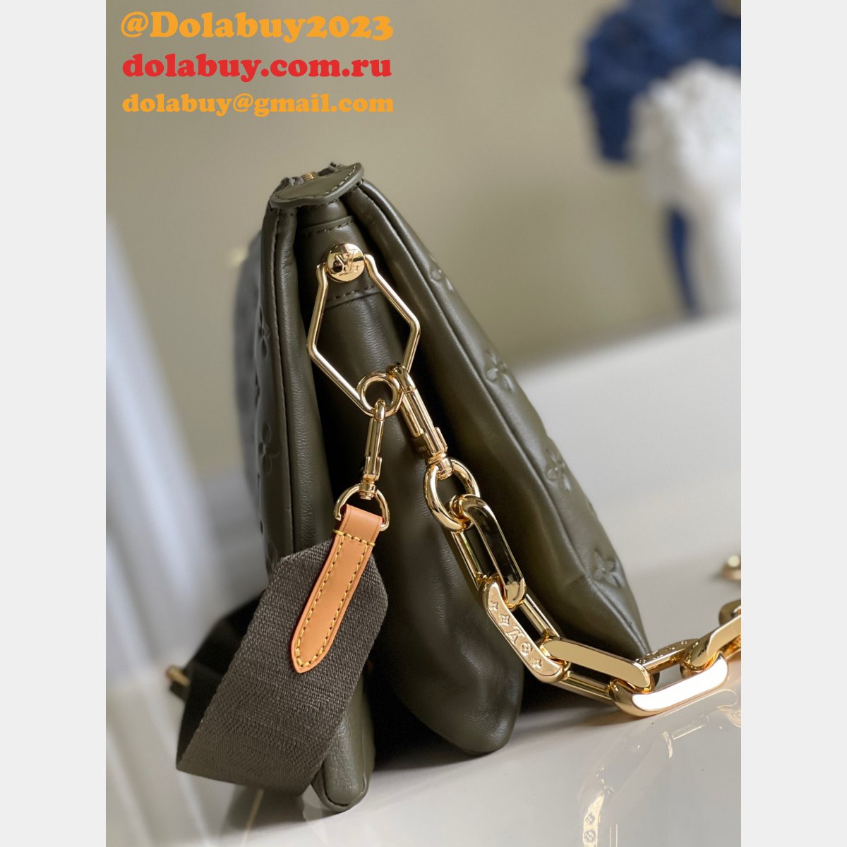 Quality Louis Vuitton Replicas Coussin Other Leathers M57782 Khaki Green