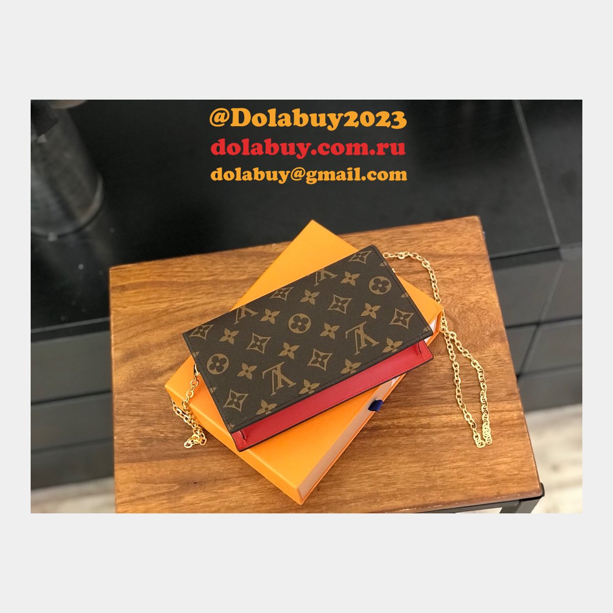 Louis Vuitton Best Flore Chain Wallet Monogram M67405 Brown