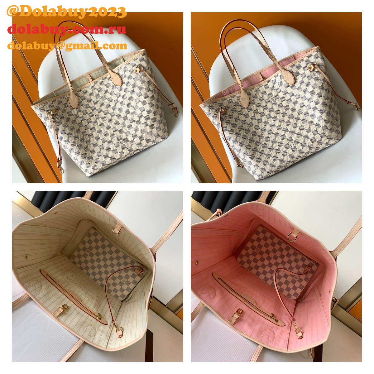 HIGH QUALITY LOUIS VUITTON NEVERFULL MM DAMIER CANVAS N41605