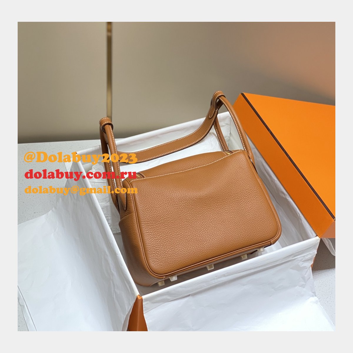 Replica Brown Hermes Lindy 26cm Bags Sale Outlet Online