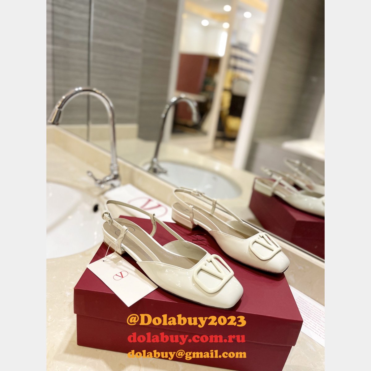 VLogo Valentino Signature Knockoff Slingback Pumps