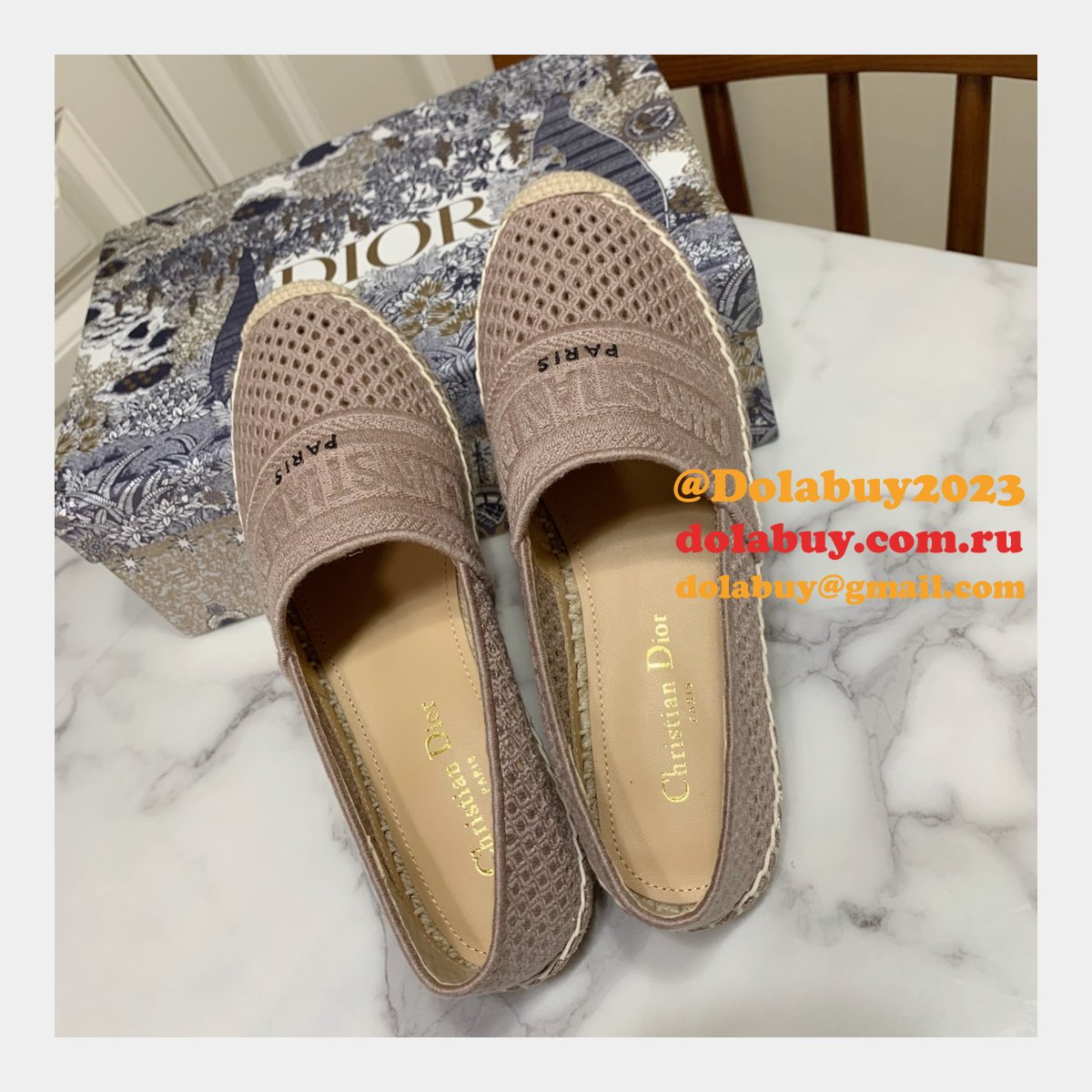 Perfect Dior Replica Openwork Embroidery Fisherman Shoes