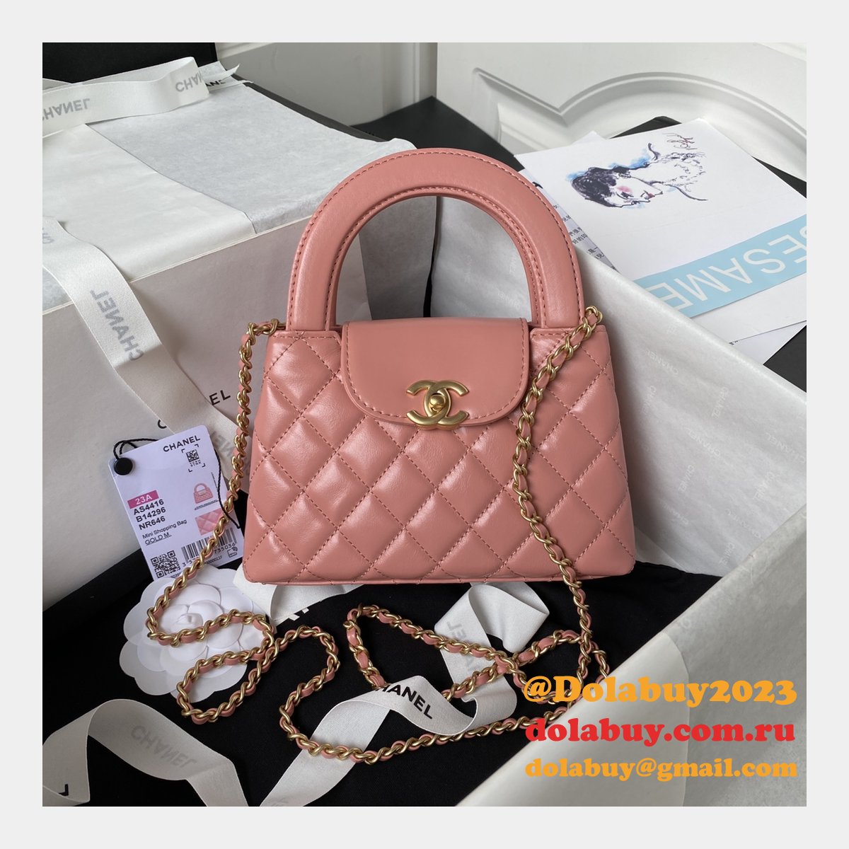 High Quality Shiny Aged Inspired Shopping AS4416 Fake Bag