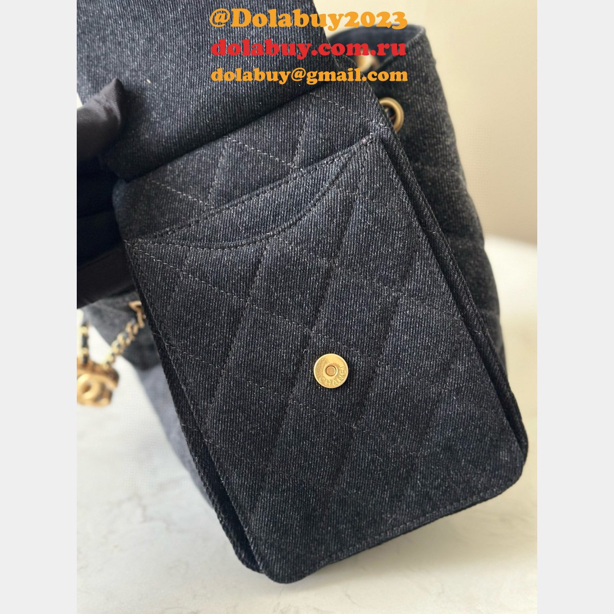 7 Star Best Replica Bags AS5293 Hobo Denim Black