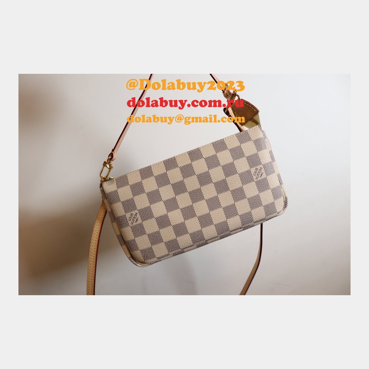 Cheap Auth Louis Vuittons Damier Pochette Accessoires M41207 Bag