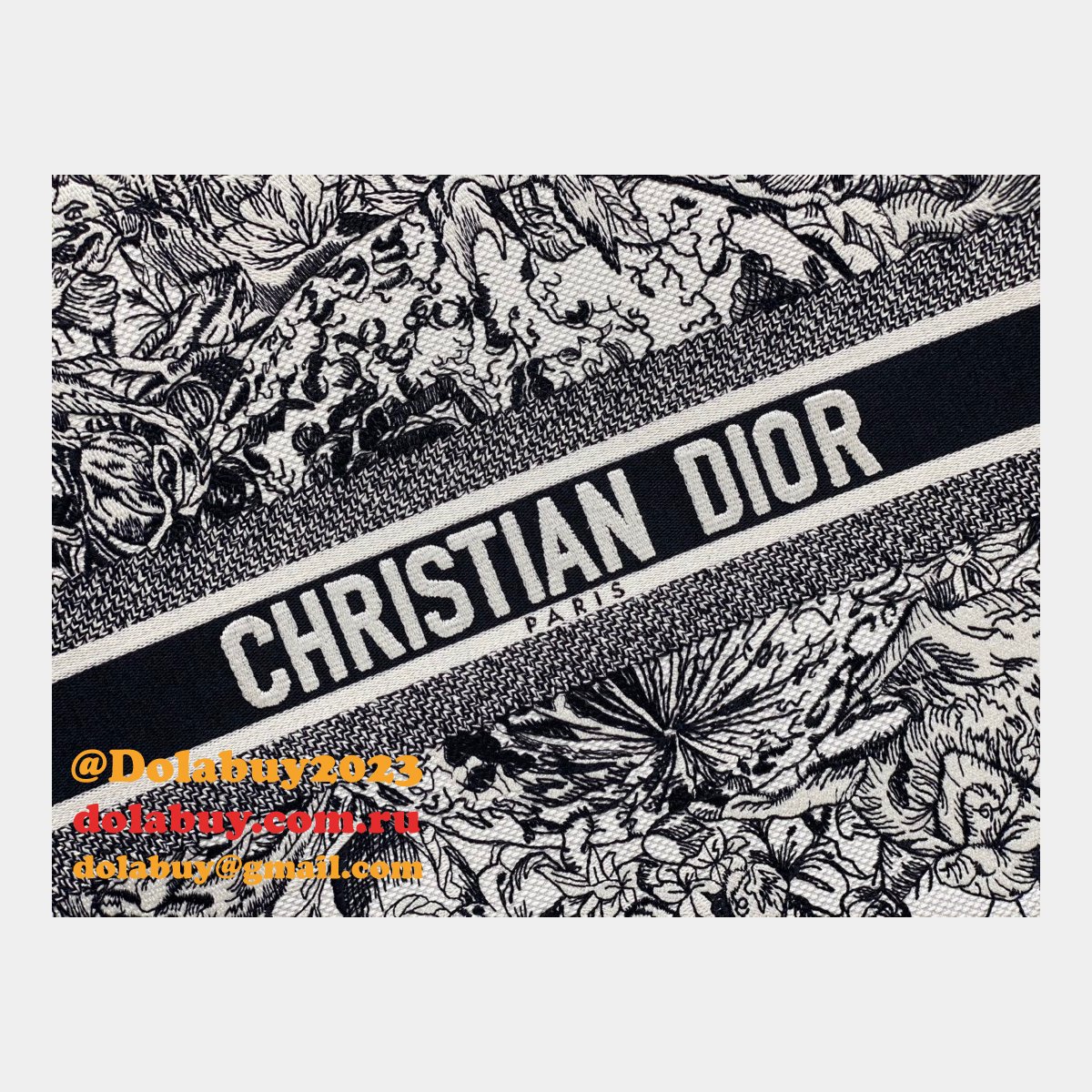 Replica Christian Dior Trotter Pattern Hand CD Book Tote Bag