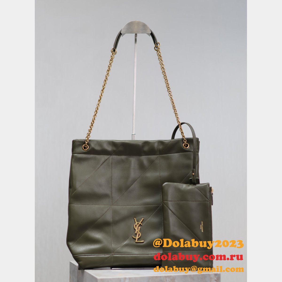 Luxury SAINT LAURENT POCHON lambskin handbag 781666