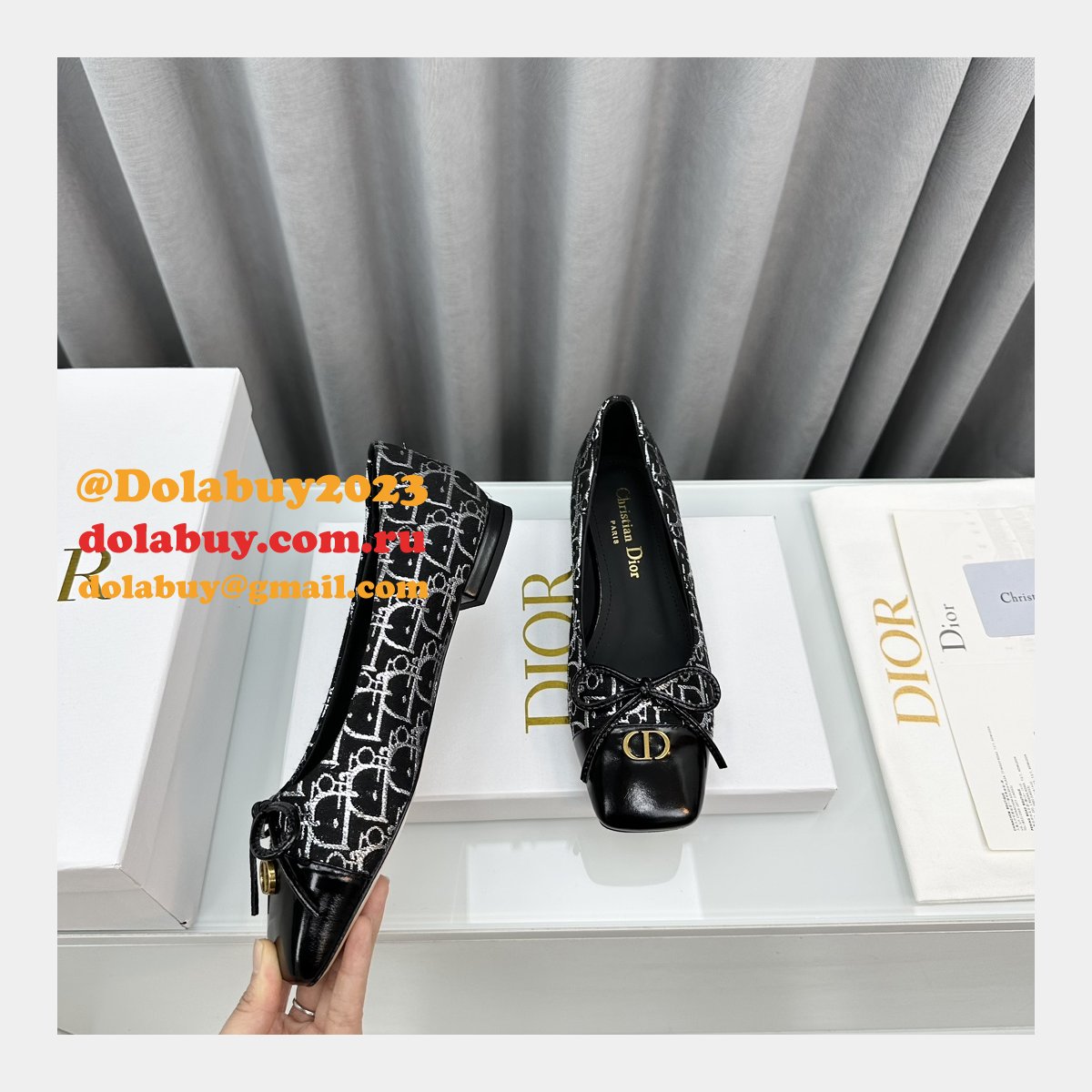 Duplicate DIOR D-Doll BALLET FLAT Designer