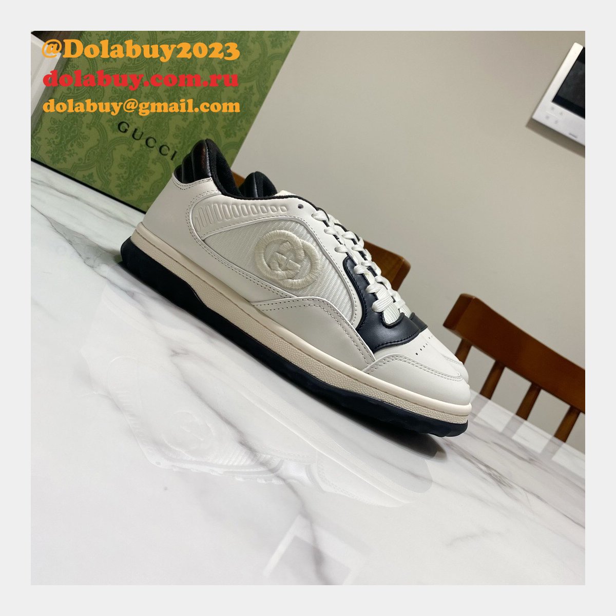 G*u*i replica inspired mac80 leather low-top sneakers 1:1 mirror shoes