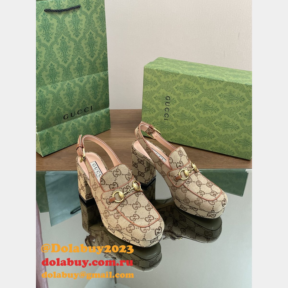 lady horsebit gg G*u*i replicas slingback pumps shoes