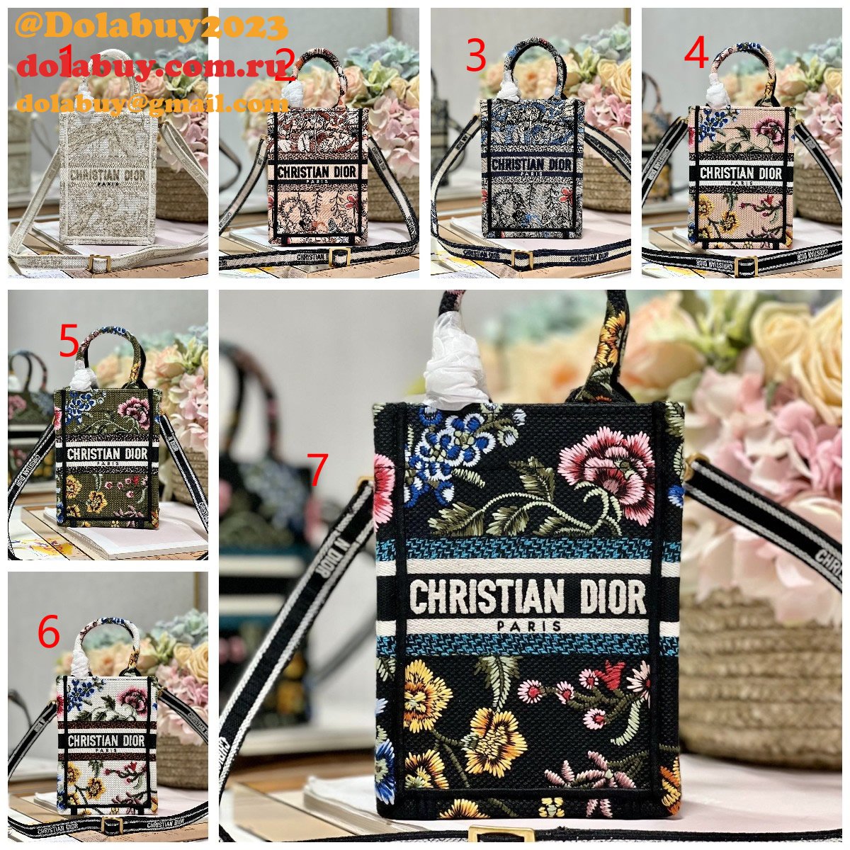Book Tote High Quality Replica Dior Mizza Paris 9026 Bag