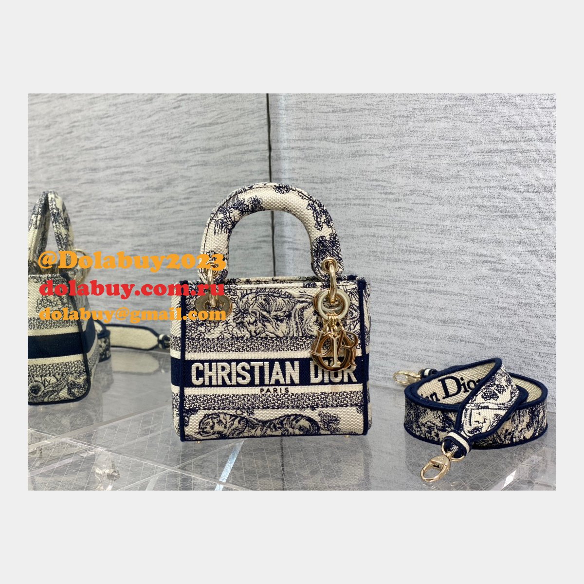 Christian Dior Copy Lady 1:1 17CM Mirror Designer Bag