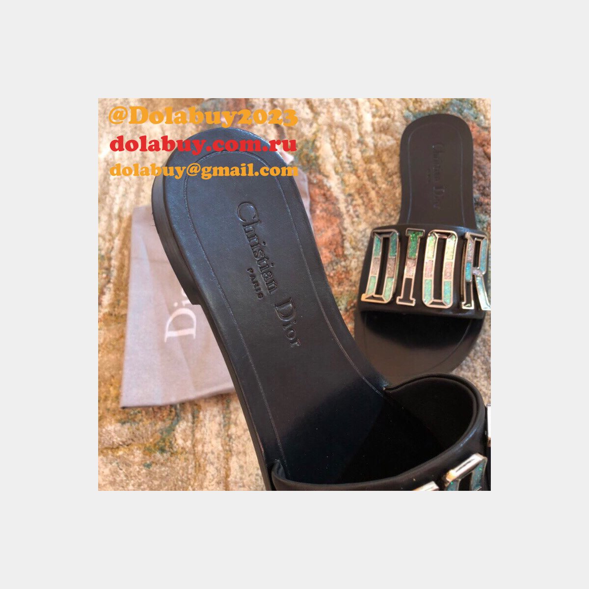 Wholesale Luxury DIOR FALT SLIPPER Top Quality