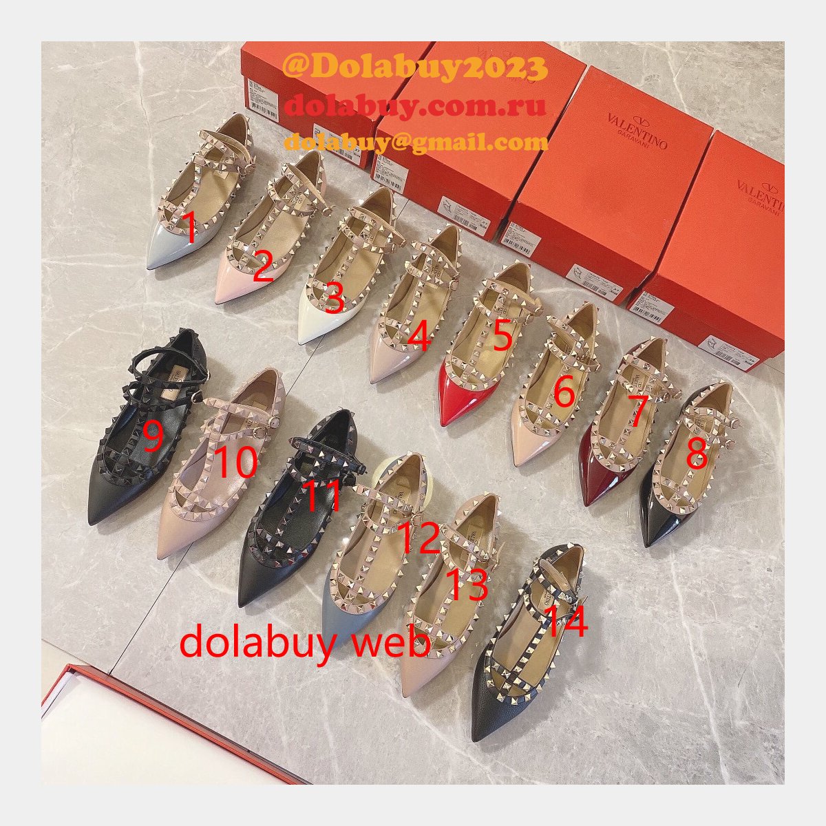 Shop Cheap Valentino Fake flat bottom two straps Shoes