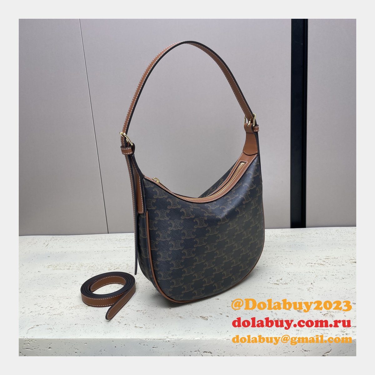 Designer Celine Fake 117253 Heloise Cuir Triomphe Bag