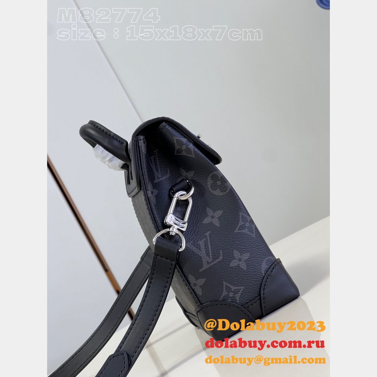 Nano Steamer Monogram Eclipse M82774 Knock Off Louis Vuitton Bag
