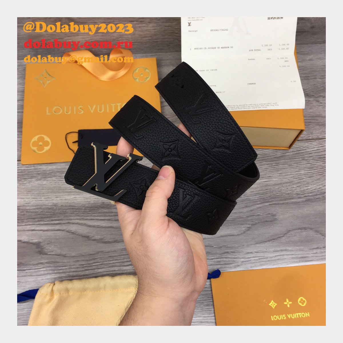 Dolabuy 2023 Louis Vuitton High Quality Replica Belts Black