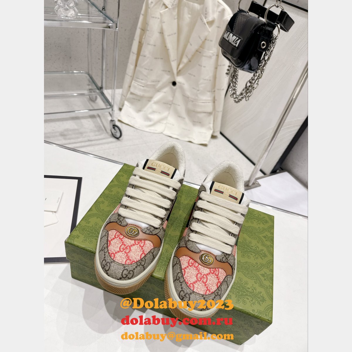 G*u*i dirty embroidery cowhide shoes replica shop