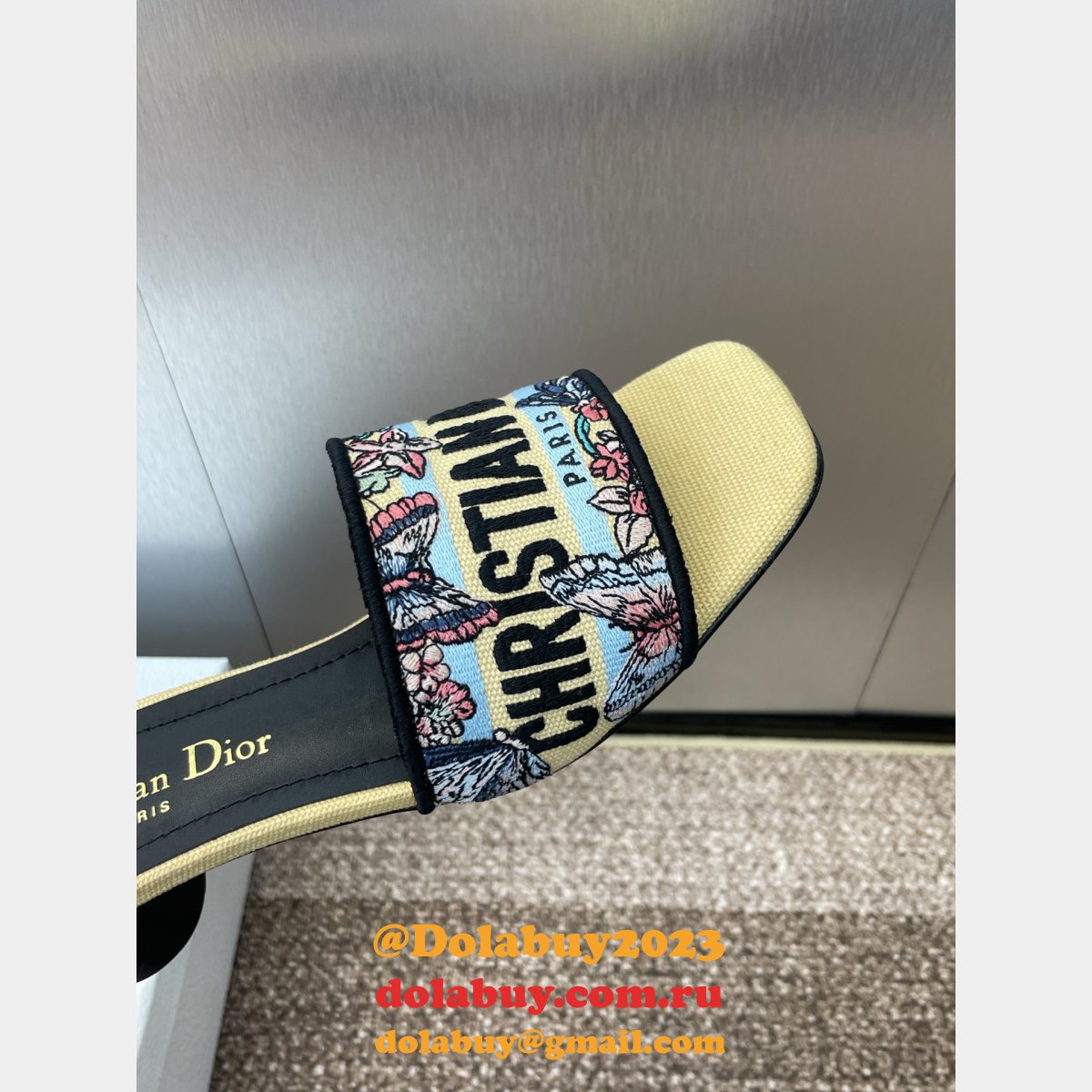 Wholesale 1:1 Mirror Dway Heeled Slide