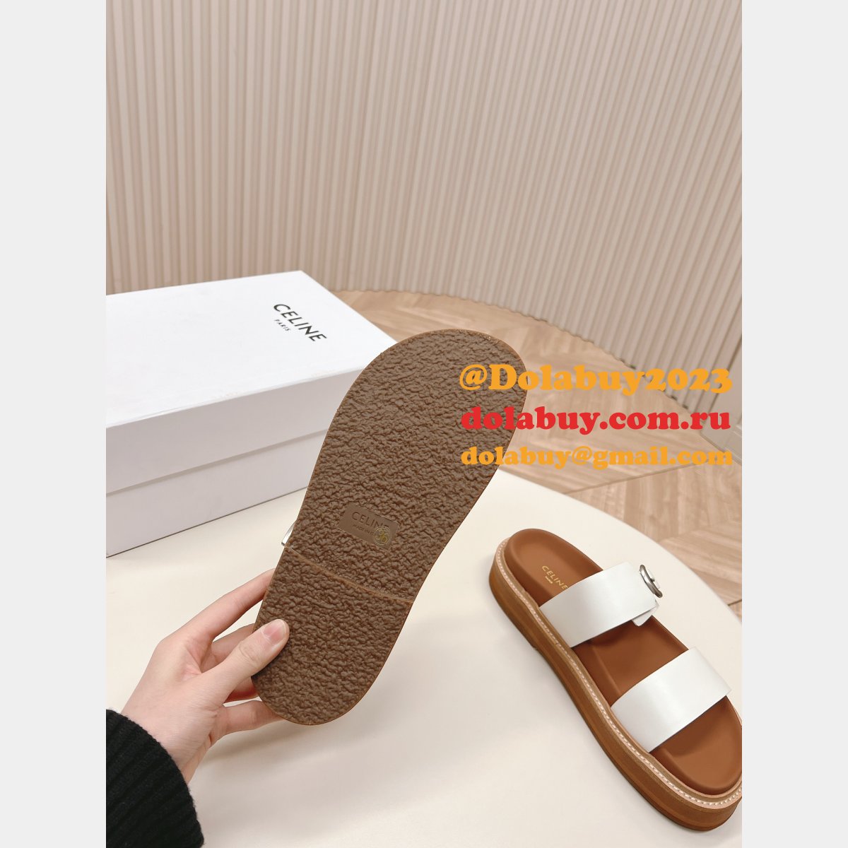 Luxury Celine Sandal Fashion Ladies Slide Platform Knockoff Shoes