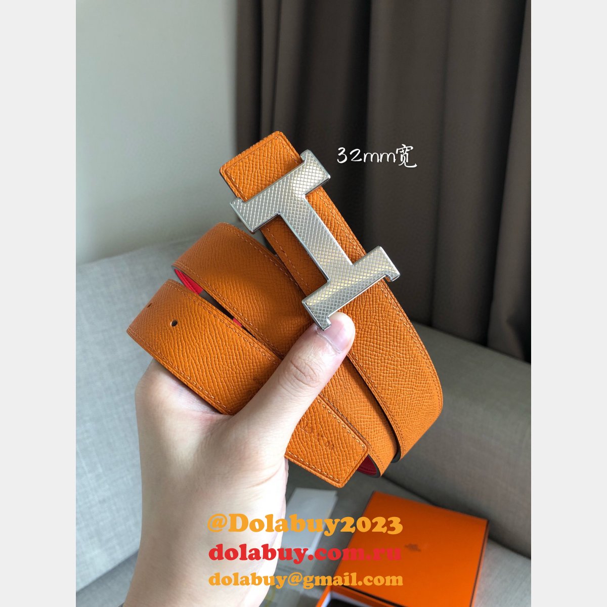 Replica Hermes Belts Reversible Leather Strap 32mm Designer Fake Store