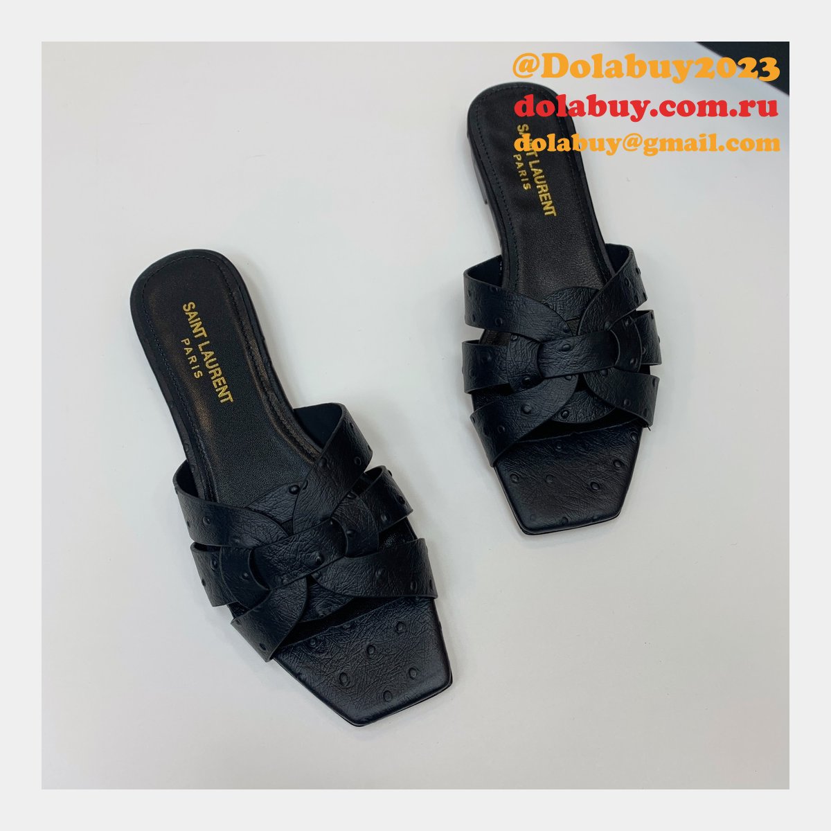 Designer Saint Laurent Knockoff Tribute Slides Shoes
