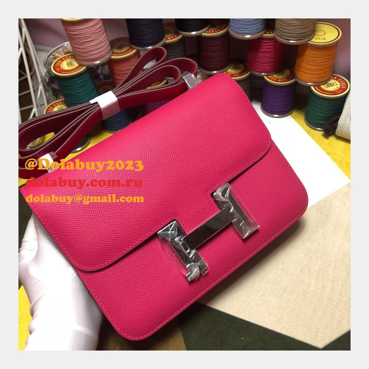 Hermes Constance Bag 23cm Epsom Leather Rose