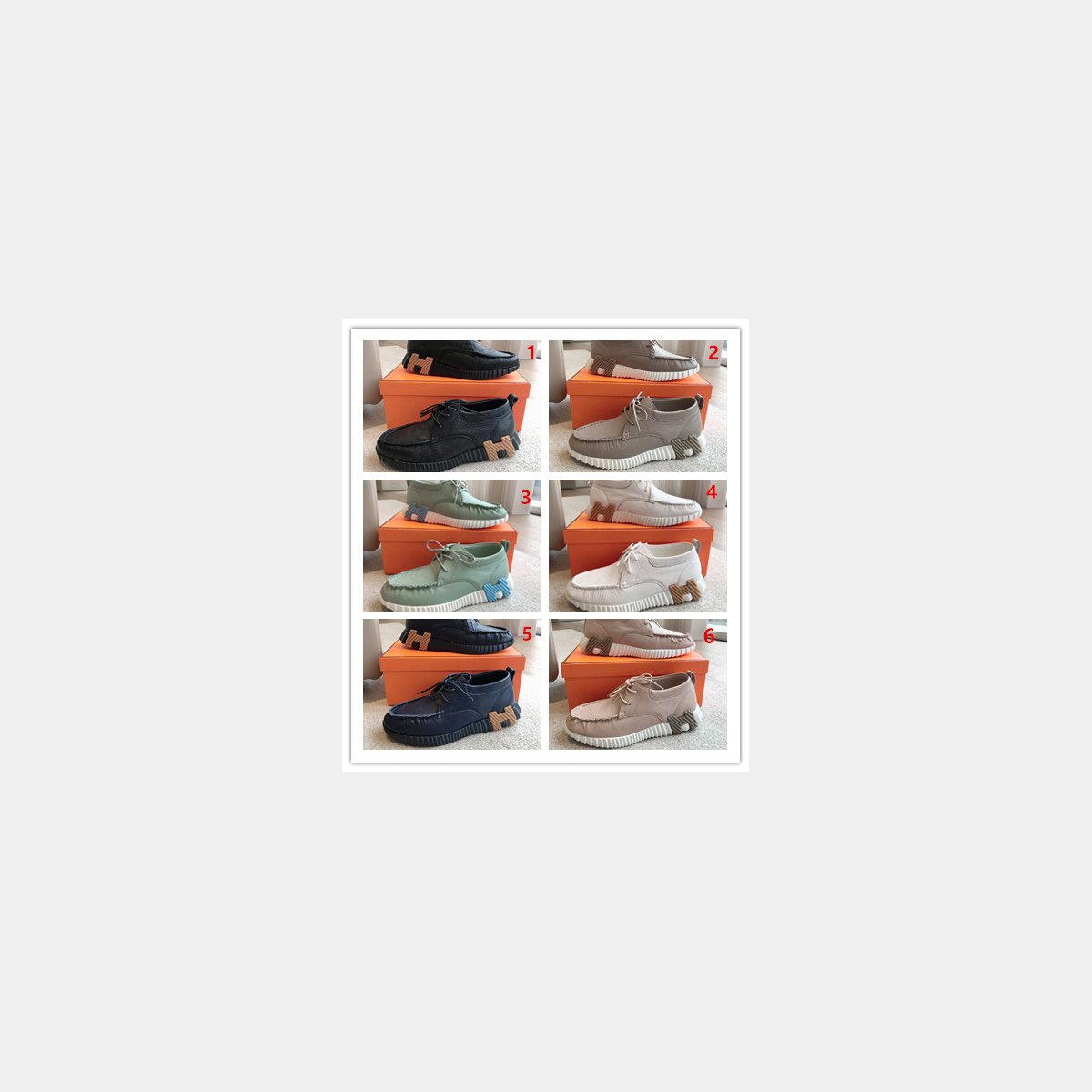 Top Quality hermes men Bouncing leather sneaker