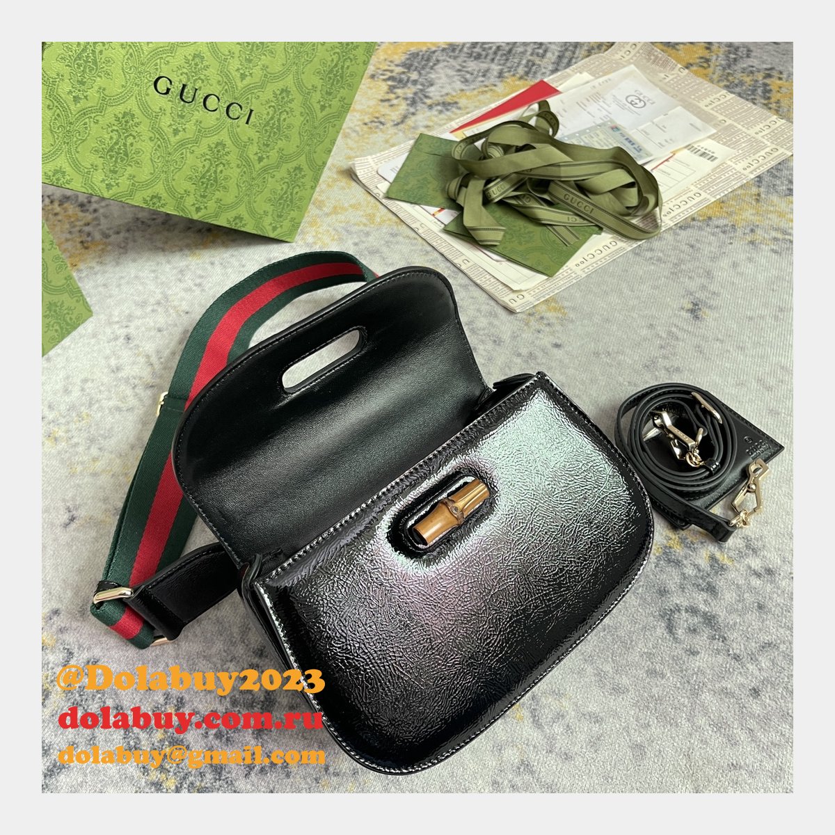 top quality G*u*i bamboo 1947 small top handle bag #675797