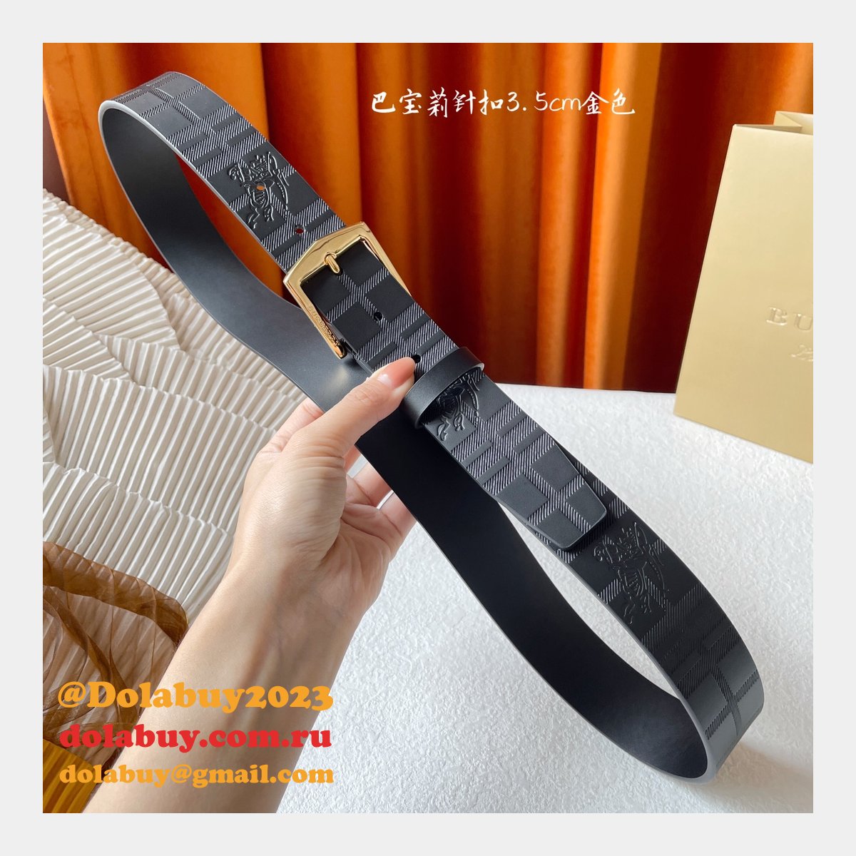 Cheap BURBERRY BELT 1:1 Mirror UK 35MM