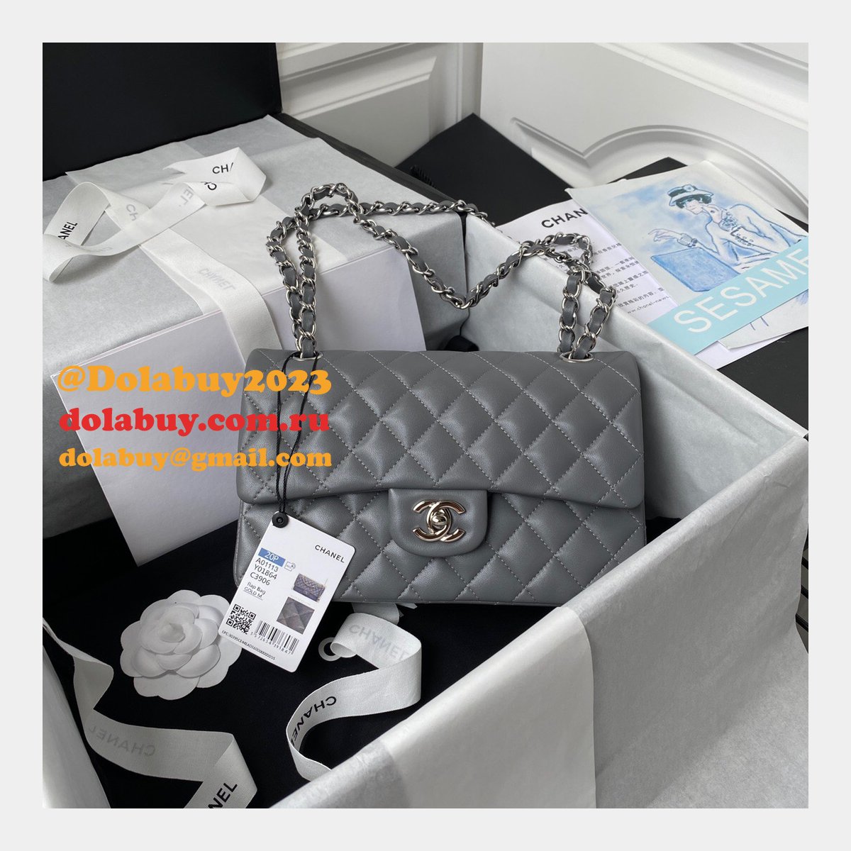High Quality Replica Lambskin Classic Flap CF 23cm Bag
